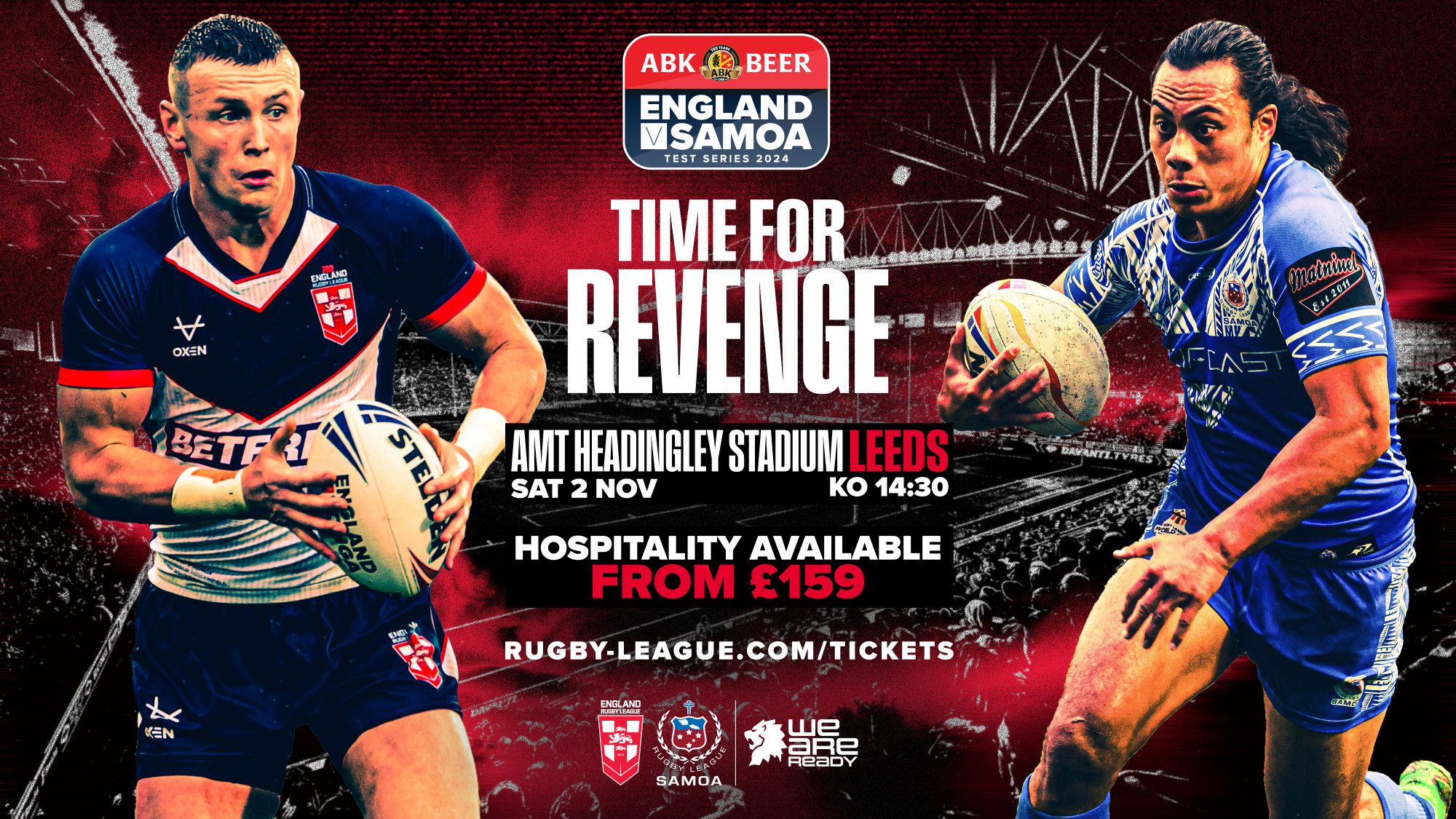 Book your ticket now for England v Samoa at AMT Headingley