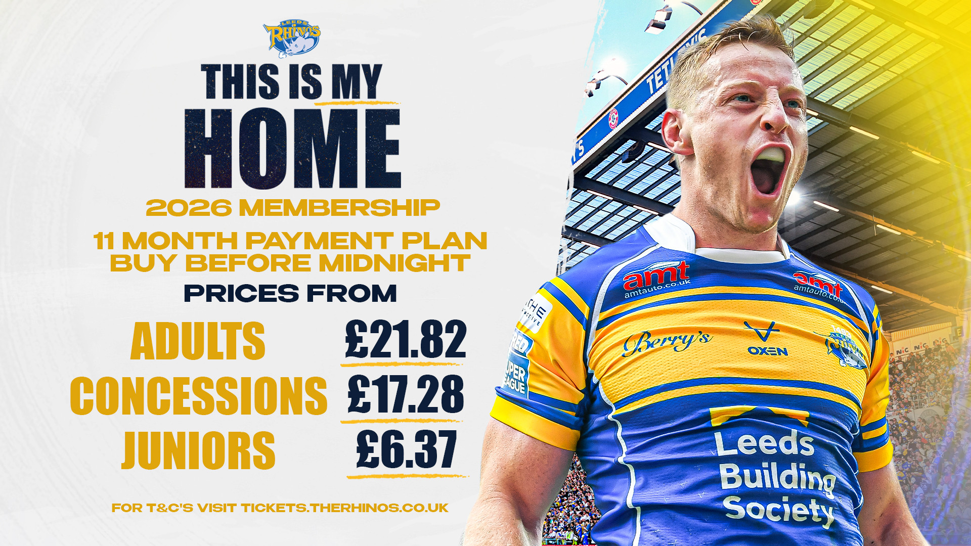 The 11-month Rhinos Payment Plan is now live! 