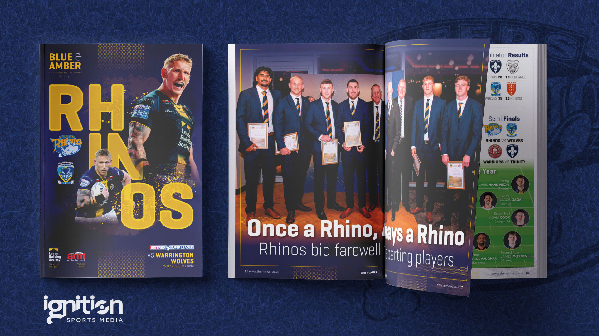 Get the new edition of Blue & Amber at today's game!