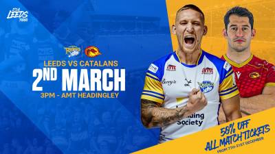 Get Leeds Rhinos v Catalans Dragons for half price throughout December