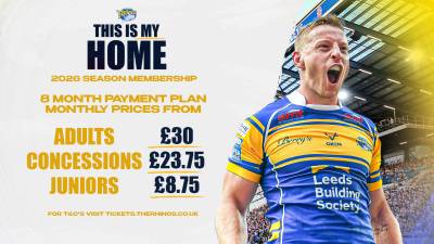 Spread the cost of your Rhinos 2026 Membership