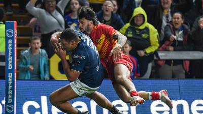 Match Action: Leeds Rhinos v Catalans Dragons