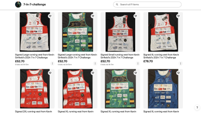 Show your support for Sir Kev and his latest challenge with unique items up for auction